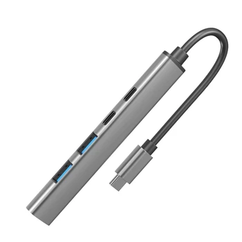 Стилен C USB хъб от алуминиева сплав, център за предаване на данни, щепсела и да играе, поддръжка OTG функция, високо качество