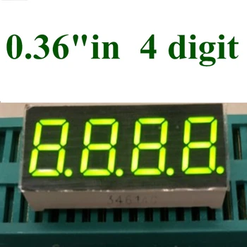 20 бр. Зелен 7-сегментен led дисплей 0,36 инча 4 бита с общ катод, четири цифров тръба, семисегментный led дисплей