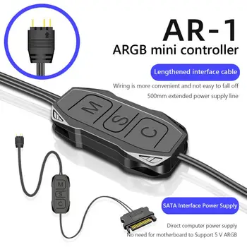 Удължителен кабел на контролера ARGB 5V 3-пинов SATA Power Mini RGB контролер за на корпусни вентилатори/led ленти/осветителни панели