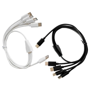 4 В 1 USB Type-C кабел за зареждане, кабел за универсална за телефони, таблети, накладки, захранващ кабел за 50 см Y9RF