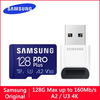 SAMSUNG PRO Plus Micro SD 64 GB SD/TF Карта 256 gb и 128 gb Флаш Карта Micro 512 GB U3 4K V30 Карта Памет За Телефон с Четец-media reader