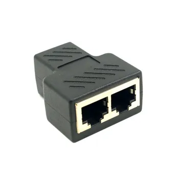 Cat6 RJ-45 8P8C се свързва с двойно разветвителю RJ-45 Мрежов адаптер Ethernet Patch Cord с екран