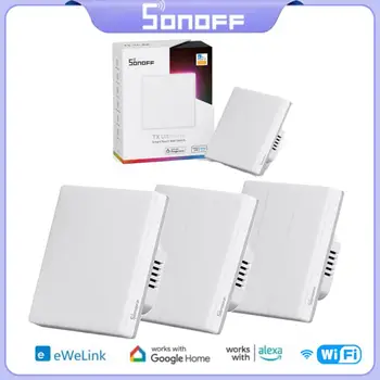 SONOFF TX Ultimate умен стенен прекъсвач с пълен сензорен достъп, led лампа Edge, мултисензорен дистанционно управление eWeLink чрез Алекса Google