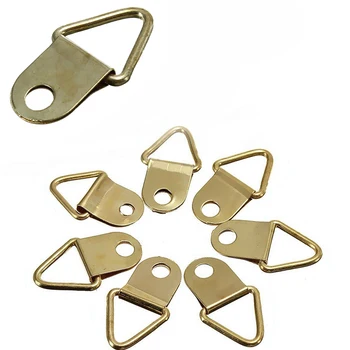 20 бр/опаковане. златна латунная триъгълна рамка за снимка, конзола за монтиране на куката, пръстен за закачалки