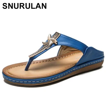 Snurulan2021, нови летни дамски чехли, устойчива на плъзгане обувки на равна подметка, чехли, дамски модни плажни чехли с метален орнамент, женски