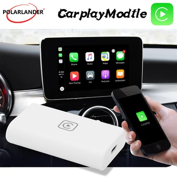 PolarLander Smart CarPlay Box Android Auto Безжична Bluetooth Леярство Автомобили Машина WiFi Кола Игра Ключ USB Адаптер Apple Бял