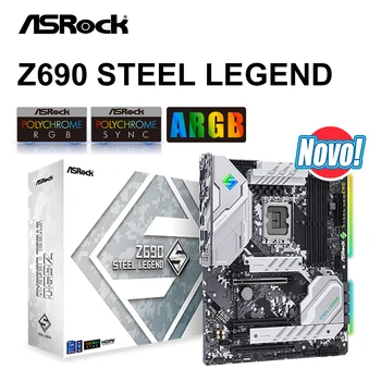 Дънната платка на ASRock Z690 Steel Legend DDR4 LGA 1700 Intel Z690 128 GB PCI5.0 PCI4.0 M. 2 ATX placa mae поддържа 12/13-та процесори