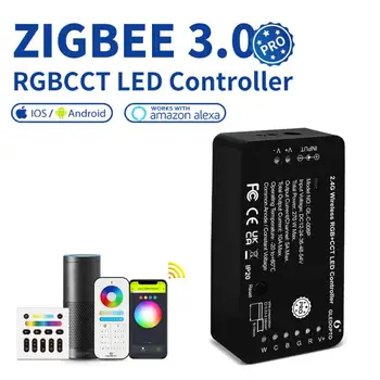 Бутонът за нулиране на Zigbee 3.0 Smart LED Strip Controller RGBCCT Работи С приложение на Hristo SmartThings Алекса RF Дистанционно управление