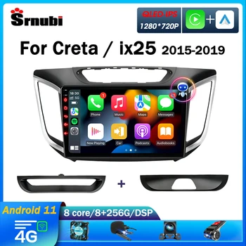 Srnubi 2 Din Android 11 Автомобилен Радиоприемник за Hyundai Creta IX25 2015-2019 Мултимедиен Плеър Carplay Стерео GPS Навигация DVD Главното Устройство
