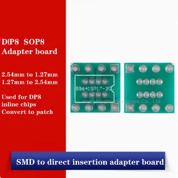 10 бр. Плата адаптер DIP8 SOP8 с директни връзки до основата на адаптер кръпка от 1,27 мм до 2.54 мм тест такса IC