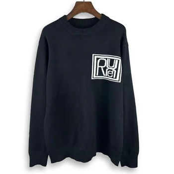 23ss Есенно-зимния нов вязаный пуловер Rhude, модни маркови универсални свободни блузи, ежедневни обикновен трикотаж
