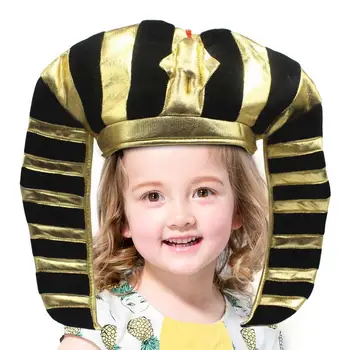 Шапка на фараона, черно златен костюм на фараона Тутанкамон е египетски Унисекс костюм, шапки за възрастни на Хелоуин, меки аксесоари на фараона за възрастни, подарък за децата