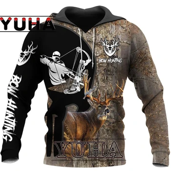 Мъжки Дамски hoody yk2 с качулка, камуфлаж за лов на вълк, 3D печат, незаменими блузи, ежедневни hoody в стил харадзюку, облекло за мъже