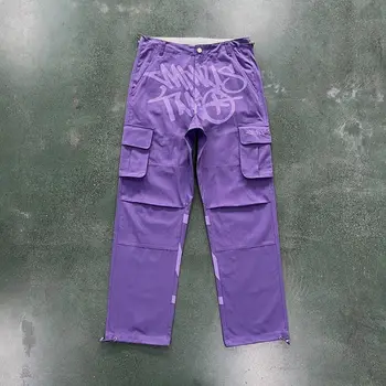 2023 Минус два пратката Graff Мъжки панталони карго от най-високо качество памук с лилава бродерия, оригинален дизайн, градинска облекло, панталони