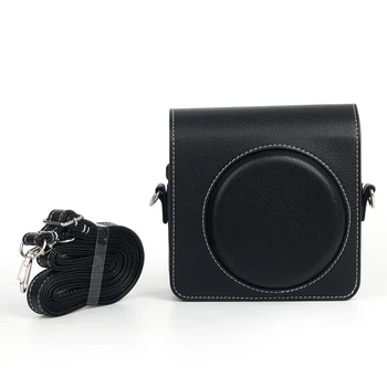 Ретро мек мини-калъф за фотоапарат, чанта от изкуствена кожа, калъф с пагон за Instax SQ40, калъф за фотоапарат