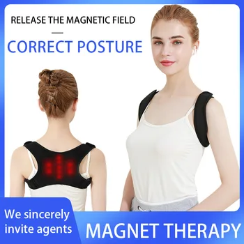 Невидим колан, за корекция на стойката на тялото горбуна, дишаща коректор стойка на гърба, горбатый каишка, скрита магнитна терапия рамо