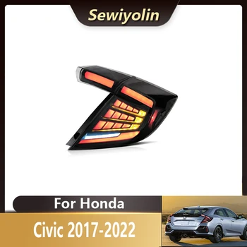 Автомобилни аксесоари led стопове за Honda Civic 2017-2021 хетчбек Анимация стартиране на Mugen стил DRL сигнал за автомобили