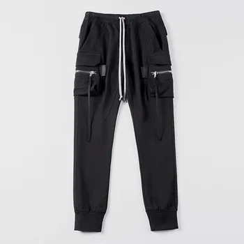 Нови панталони РО Main Line за мъже, тънки модерни ежедневни панталони за мъже, панталони-зреещи с голям джоб и белезници