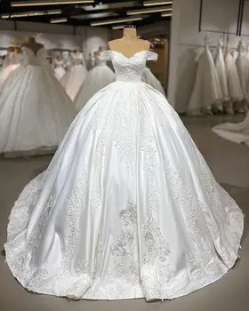По-големи размери, бели сватбени рокли принцеса 2020, сватбени рокли за бременни, сватбени рокли, в параклиса на с открити рамене, сватбени рокли Vestido De Noiva