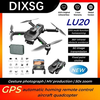 DIXSG 2023 Новост В LU20 Радиоуправляеми безпилотни самолети 8 Към Професионален GPS ESC Двойна Камера, Wi Fi 5 Г FPV система 360 Предотвратяване на пречките Сгъваем 4 До Quadcopters