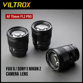 VILTROX 75 мм F1.2 Обектив Fuji X Sony E Nikon Z с автоматично фокусиране и Портретна снимките с Голяма бленда, APS-C фотоапарат Fujifilm X-T5 X-H2S X-Pro3