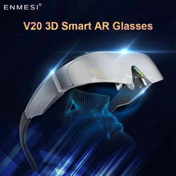 Умни Очила ENMESI V20 3D AR с Максимално телевизори 4K 200 Инча VR All-in-One с Двойно FHD Micro-OLED дисплей и възможност за регулиране на Късогледство 0-500 ° за телефони