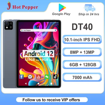Таблет Hot Pepper DT40 с 10.1-инчов IPS Full HD 8-ядрен процесор MTK8183 с GPS и Wi-Fi, 6 GB оперативна памет + 128 GB ROM, батерия с капацитет 7000 mah, Android 12