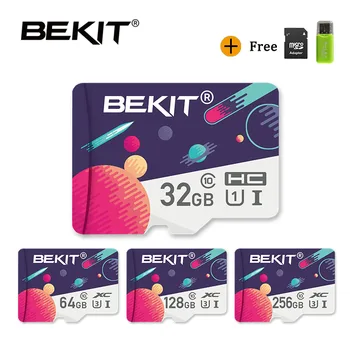 Мини-карта памет Bekit 32 GB 64 GB 128 GB, 256 GB, 16 GB, 8 GB Памет TF/SD Флаш карта SDHC SDXC Клас 10 U1/U3 usb Флаш устройство, Карта с памет