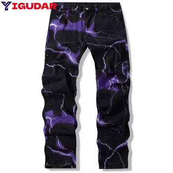 Мъжки директни дънкови панталони Y2K с принтом цип, нови хип-хоп реколта японски мъжки дънкови панталони, градинска облекло Ropa Hombre