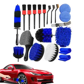 Четка за гуми, комплект за детайлите на колата професионален комплект за почистване на автомобили комплект за почистване на автомобилни джанти