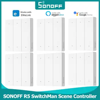 SONOFF SwitchMan R5 Контролер сцена С батерия, 6 комбинации Без връзка с мрежата eWeLink-Дистанционно управление Работи SONOFF M5/MINIR3 Умен Дом